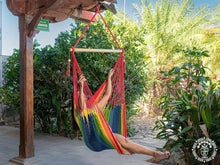 Colourful Trinidad handmade cotton hammock chair from Nicaragua