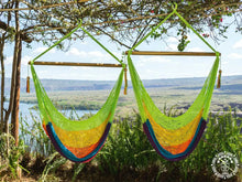 Masatepe large handmade cotton hammock chair in a colourful Nicaraguan design