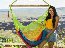 Masatepe large handmade cotton hammock chair in a colourful Nicaraguan design