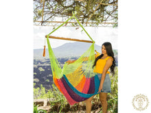 Masatepe large handmade cotton hammock chair in a colourful Nicaraguan design