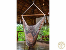 Rama XL grey and ecru cotton hammock chair handwoven in Nicaragua
