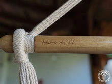 Rama large grey and ecru cotton hammock chair handmade in Nicaragua