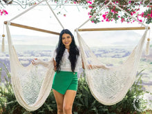 Sébaco L ecru cotton hammock chair for indoor or outdoor relaxation