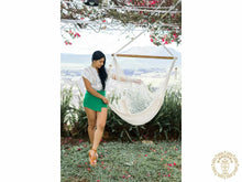 Sébaco L ecru cotton hammock chair for indoor or outdoor relaxation