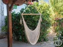 Sébaco L ecru cotton hammock chair for indoor or outdoor relaxation