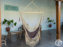 Selva Negra XL cotton hammock chair with crochet fringe and embroidered detail