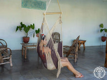 Selva Negra XL cotton hammock chair with crochet fringe and embroidered detail