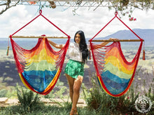 Colourful Trinidad handmade cotton hammock chair from Nicaragua
