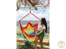 Colourful Trinidad handmade cotton hammock chair from Nicaragua