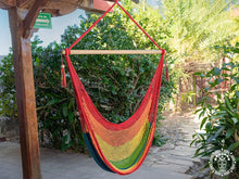 Colourful Trinidad handmade cotton hammock chair from Nicaragua