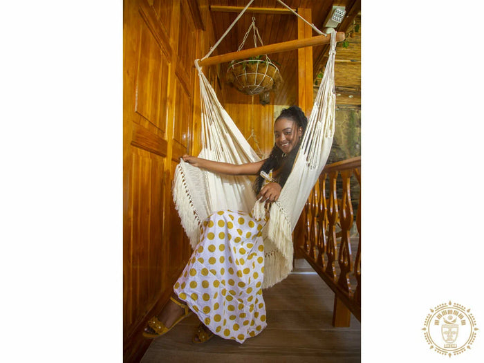 Blanca XL white Colombian cotton hammock chair