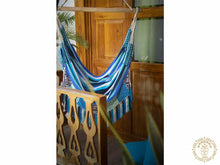 Neiva XL Colombian hammock chair in blue and black tones