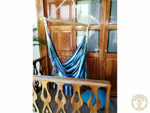 Neiva XL Colombian hammock chair in blue and black tones