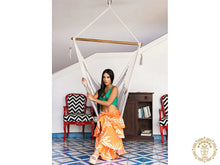 Rama XL grey and ecru cotton hammock chair handwoven in Nicaragua