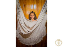 Yopal XL grey Colombian hammock chair with wooden spreader bar