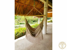 Yopal XL grey Colombian hammock chair with wooden spreader bar