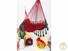Handmade Christmas cotton hammock with included ropes
