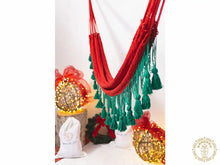 Handmade Christmas cotton hammock with included ropes