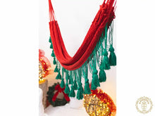 Handmade Christmas cotton hammock with included ropes