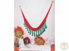 Handmade Christmas cotton hammock with included ropes