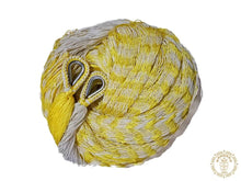 Izamal XL Mexican nylon mesh hammock in a bright yellow design