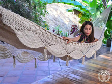 Ometepe XL ecru cotton double hammock handmade in Nicaragua