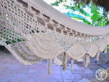 Ometepe XL ecru cotton double hammock handmade in Nicaragua