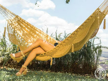 Santiago XL hand-woven cotton double hammock from Nicaragua