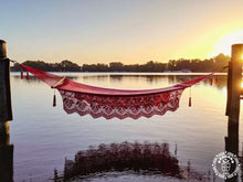 Chinandega Deluxe L-bar cotton hammock with handmade decorative fringe