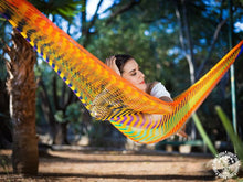 XL Macao Mexican nylon hammock with vibrant handwoven mesh design