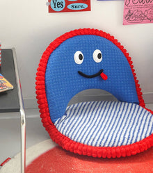 Blue adjustable folding floor sofa cushion for casual lounging