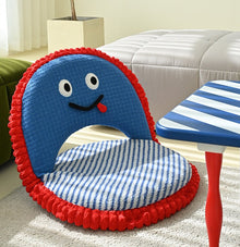 Blue adjustable folding floor sofa cushion for casual lounging