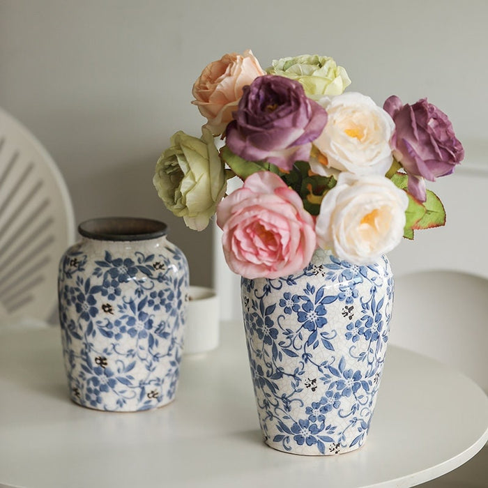 Retro ceramic flower vase for home decor
