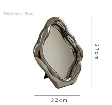 Wave shaped glass makeup mirror for vanity or home decor