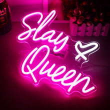 Slay Queen LED neon sign wall art with acrylic backing