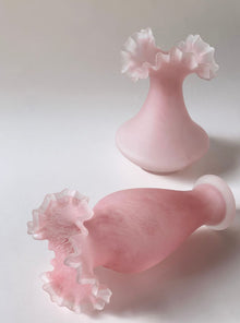 Matt pink mermaid tail glass flower vase
