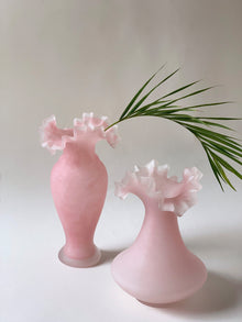 Matt pink mermaid tail glass flower vase