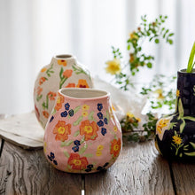 Hand-painted ceramic flower vase for home decor