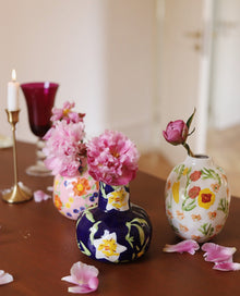 Hand-painted ceramic flower vase for home decor
