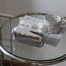 Silver tissue box cover for home, desk, office or car