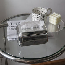 Silver tissue box cover for home, desk, office or car