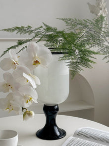 Elegant glass flower vase for fresh or dried floral arrangements