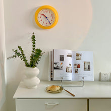 Modern yellow plastic wall clock for home decor