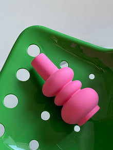 Pink geometric ceramic flower vase for modern home decor