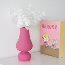 Pink geometric ceramic flower vase for modern home decor