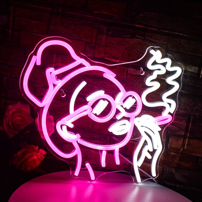 Girl smoking acrylic LED neon wall sign for room decor