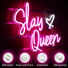 Slay Queen LED neon sign wall art with acrylic backing