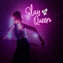 Slay Queen LED neon sign wall art with acrylic backing