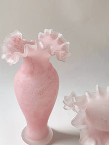Matt pink mermaid tail glass flower vase