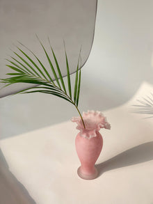 Matt pink mermaid tail glass flower vase